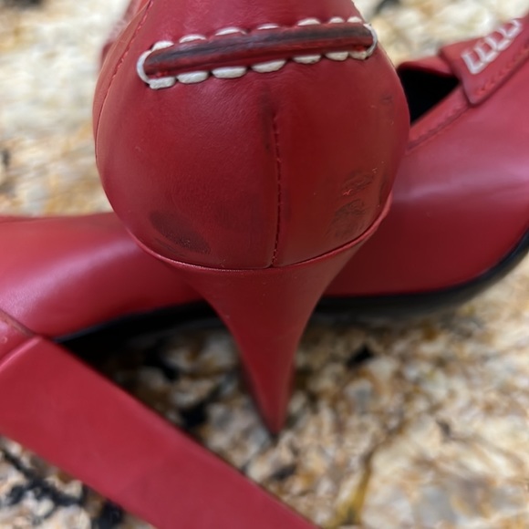 Ralph Lauren purple Label Red Shoes heels. Sz 37, made in Italy - Picture 9 of 9